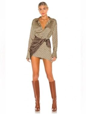 L'Academie Wrap Mini Dress